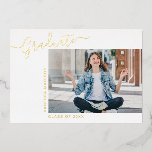 Faire-part minimaliste moderne 1 photo Grad (Recto)