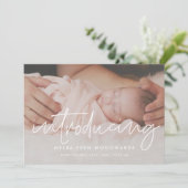 Faire-part Minimaliste moderne Introduire photo bébé (Debout devant)