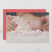 Faire-part Minimaliste moderne Introduire photo bébé (Devant / Derrière)