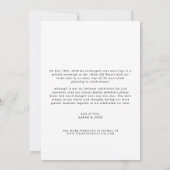 Faire-part Minimaliste moderne, juste marié Mariage photo (Dos)