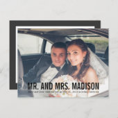 Faire-part minimaliste moderne - Noir (Devant / Derrière)