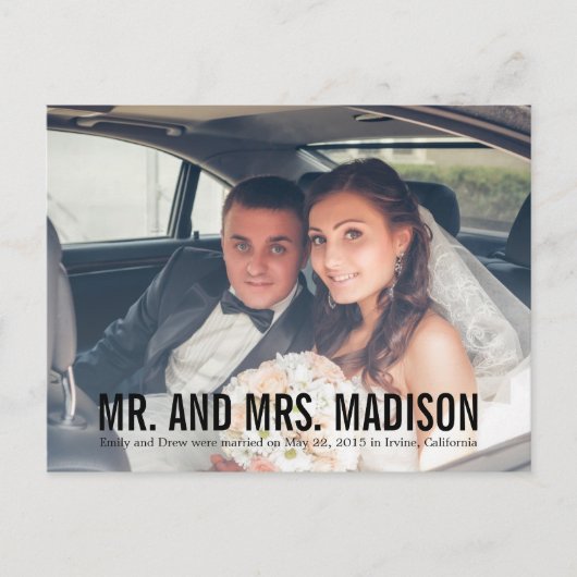 Faire-part minimaliste moderne - Noir (Devant)