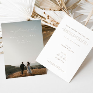 Faire-part Minimaliste moderne nous avons marié Mariage photo