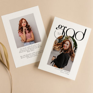 Faire-part Minimaliste Moderne Simple Arc Photo Graduation