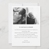 Faire-part Minimalistic Black & White 3 Baby Photos Birth (Dos)