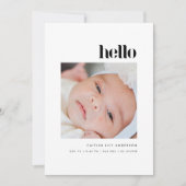 Faire-part Minimalistic Bold "Hello" 5-Photo Baby Birth (Devant)