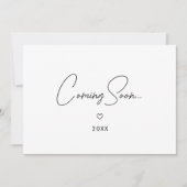 Faire-part Minimalistic Script "Coming Soon" Baby Pregnancy (Devant)