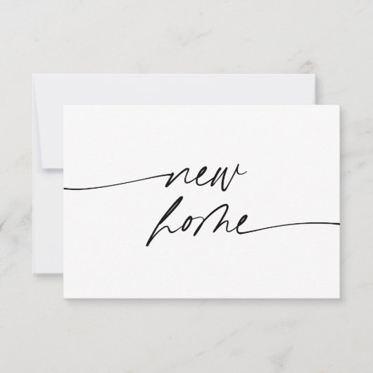 Faire-part Minime nouvelle maison Élégant script manuscrit (Devant)