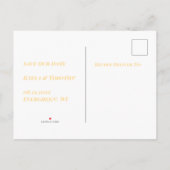 Faire-part Minimum Personnalisé Enregistrer La Carte Postale  (Dos)