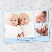 Faire-part Minimum Twin Baby Boys Photo Collage