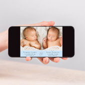 Faire-part Minimum Twin Baby Boys Photo Collage