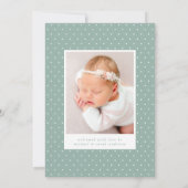 Faire-part Mint Hello Baby 2 Photo Naissance (Dos)