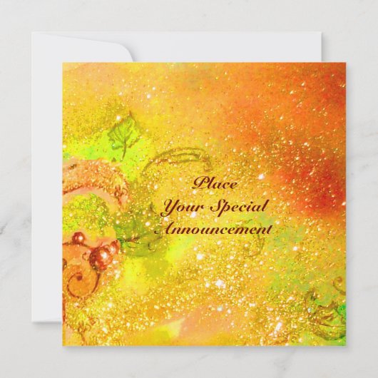 Faire-part MIRANDOLINA SWEET 16 MASQUERADE BALL, or jaune (Dos)