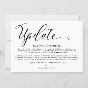Faire-part Mise à jour de mariage Mariage plus intime