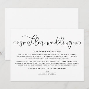 Faire-part Mise à jour de mariage   Mariage plus intime