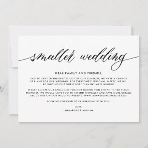 Faire-part Mise à jour de mariage   Mariage plus intime
