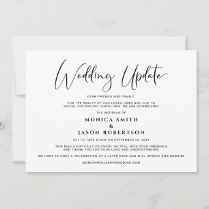 Faire-part Mise à jour de mariage plus intime Changement de p