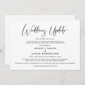 Faire-part Mise à jour de mariage plus petit Changement de pl (Devant / Derrière)