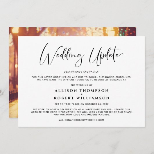 Faire-part Mise à jour des petits Mariages Changement de régi (Devant / Derrière)