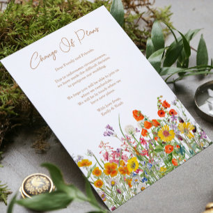Faire-part Mise à jour du changement de plans de mariage aux