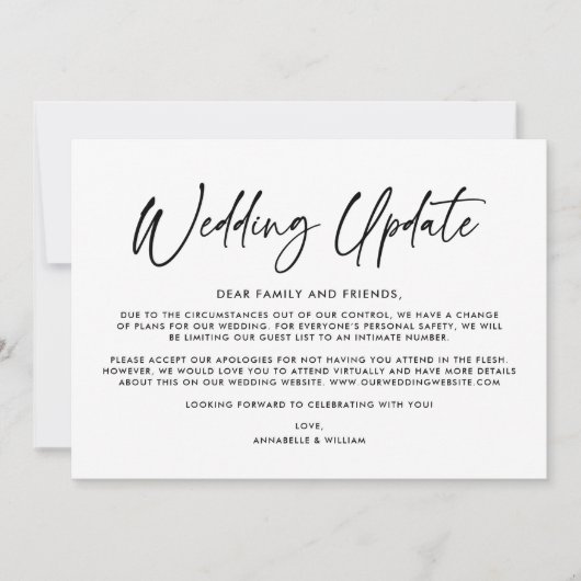 Faire-part Mise à jour du mariage | Annonce de mariage plus i (Devant)