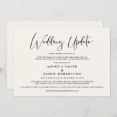 Faire-part Mise à jour du Mariage plus petit Changement de pl (Devant / Derrière)