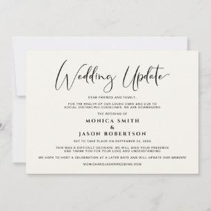 Faire-part Mise à jour du Mariage plus petit Changement de pl