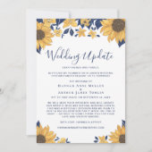 Faire-part Mise à jour mariage intimiste Fleurs de tournesol (Devant)