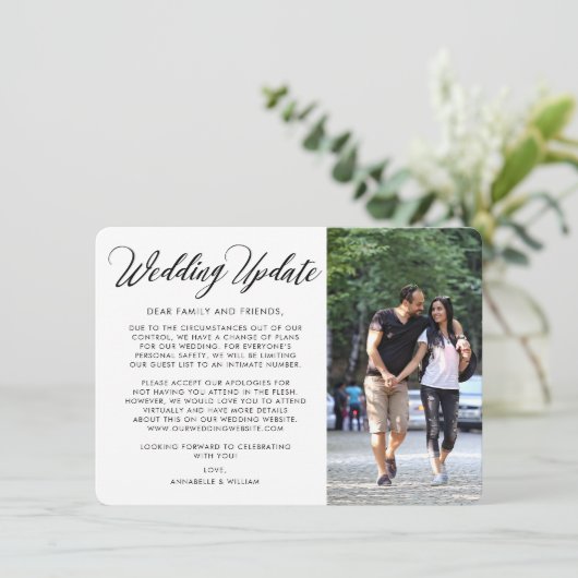 Faire-part Mise à jour mariage | Photo Mariage plus petit (Debout devant)