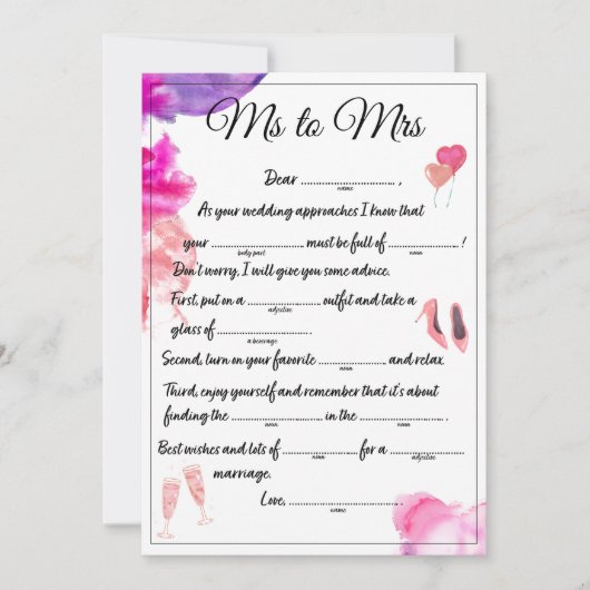 Faire-part Mme à Mme Libs blanc (Devant)