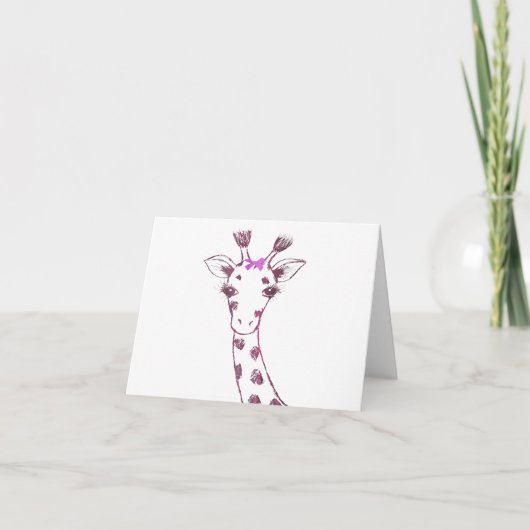 Faire-part Mme Giraffe joli design sarcastique (Devant)