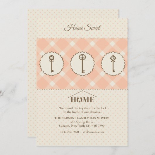 Faire-part mobile à trois clés (Devant / Derrière)