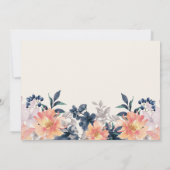 Faire-part mobile Coral rose bleu floral (Dos)