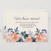 Faire-part mobile Coral rose bleu floral (Devant / Derrière)