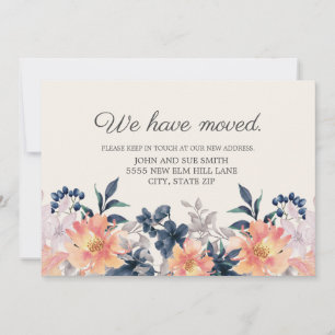Faire-part mobile Coral rose bleu floral
