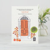 Faire-part mobile d'automne orange de porte (Debout devant)