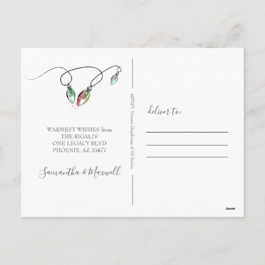 Faire-part mobile de cactus mignon d'aquarelle (Dos)