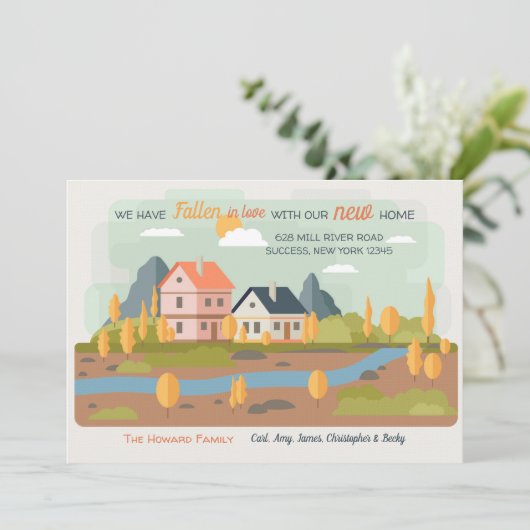 Faire-part mobile de paysage d'automne (Debout devant)