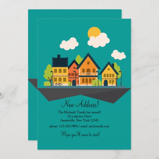 Faire-part mobile de ville natale (Devant / Derrière)