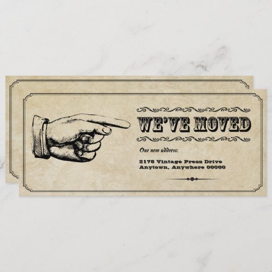 Faire-part mobile d'indicateur vintage (Devant / Derrière)