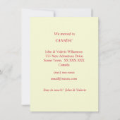 Faire-part mobile du Canada (Dos)