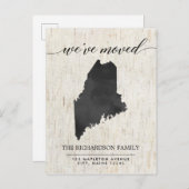 Faire-part mobile, état du Maine rustique (Devant / Derrière)