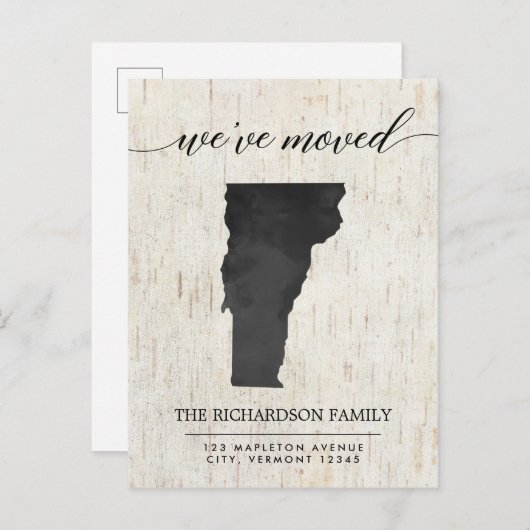Faire-part mobile, état du Vermont rustique (Devant / Derrière)