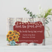 Faire-part mobile - Fermez la porte avant ! (Debout devant)