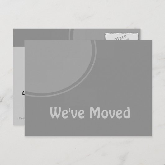 Faire-part mobile gris simple (Devant / Derrière)