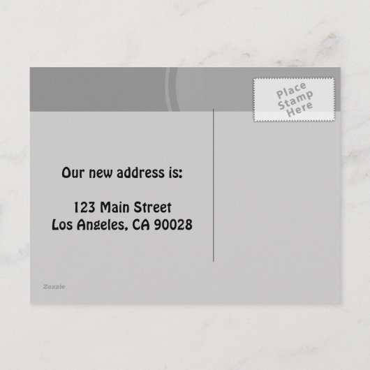 Faire-part mobile gris simple (Dos)