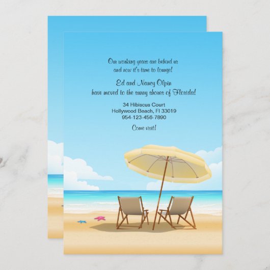 Faire-part mobile Transats (Devant / Derrière)