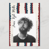 Faire-part Mod Bleu Profond Rouge Photo Promotion 2026 Diplôm (Devant)