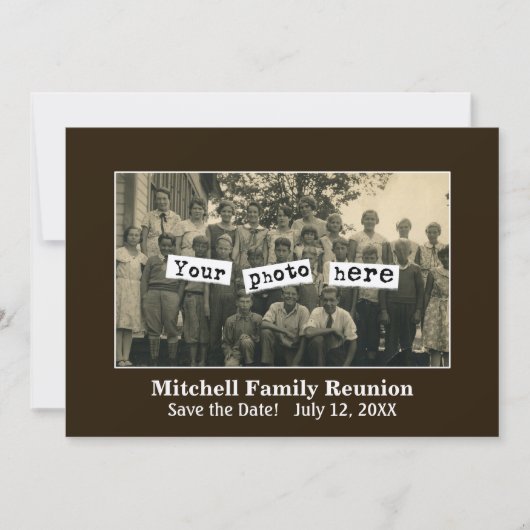 Faire-part Modèle photo de réunion familiale (Devant)