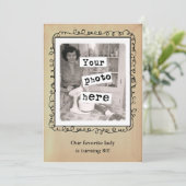 Faire-part Modèle photo de style vintage (Debout devant)